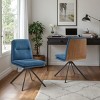 Art Leon Modern Fabric 360 Degrees Swivel Armless Office Chairs with Metal Legs, Set of 2 - 2 of 4