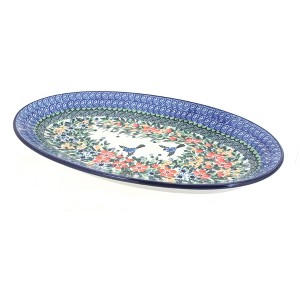 Blue Rose Polish Pottery 205 Ceramika Artystyczna Large Oval Platter - 1 of 1