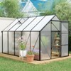KTMBDW 6x6/8/10/12 FT Greenhouse for Outdoors, Polycarbonate Greenhouse with Roof Vent, Aluminum Large Walk-in Greenhouse for Outside Garden Backyard - 2 of 4