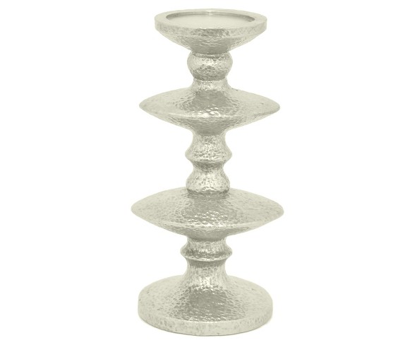Candle Holder Silver 12.25" - Three Hands&#174;