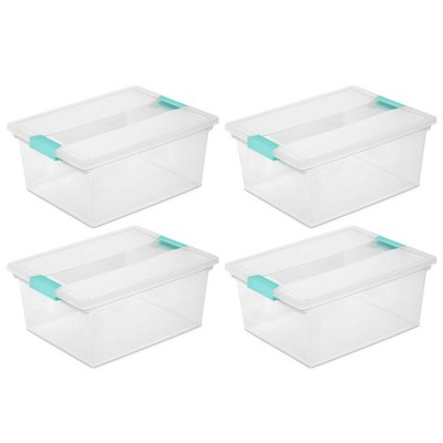 Sterilite Corporation 4-Pack Medium 17.5-Gallons (70-Quart) Clear Tote with  Latching Lid in the Plastic Storage Containers department at