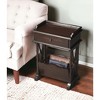 HomeRoots 24" Black Solid and Manufactured Wood End Table With Drawer And Shelf With Magazine Holder - 2 of 4