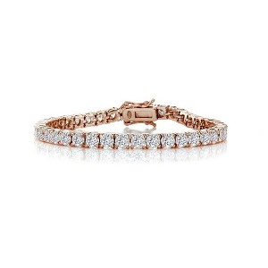 4mm Tennis Bracelet with Cubic Zirconia Stones, featuring a sleek and elegant design that highlights the sparkling brilliance of each stone. - 1 of 4