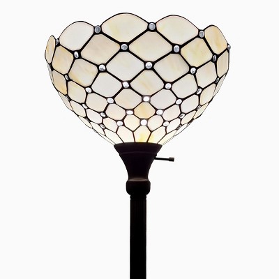 Amora Lighting Tiffany Style Torchiere Floor Lamp 72" High