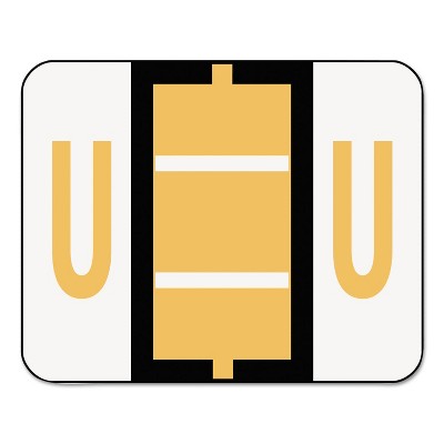Smead A-Z Color-Coded Bar-Style End Tab Labels Letter U Light Orange 500/Roll 67091