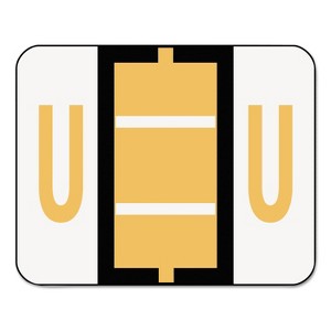Smead A-Z Color-Coded Bar-Style End Tab Labels Letter U Light Orange 500/Roll 67091 - 1 of 4