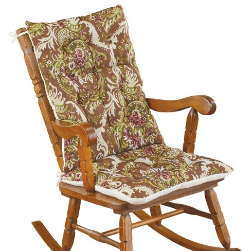 Collections Etc 2 Piece Tapestry Rocking Chair Cushions 19.5 X 17 X 1 Chocolate