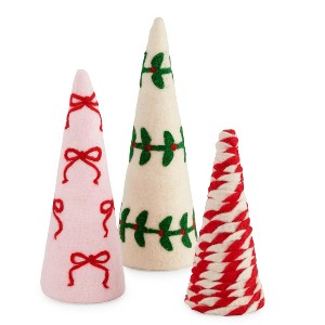 Shiraleah Assorted Set Of 3 Decorative Felt Christmas Trees - 1 of 2