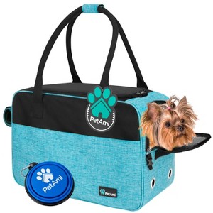 PetAmi Dog Purse Carrier, Airline Approved Soft Sided Pet Carrying Bag Pockets, Ventilated Puppy Cat Travel Carry Tote, Fleece Bed - 1 of 4
