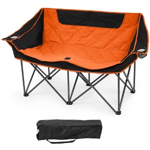 Gulches Oversized Outdoor Camping Recliner Chair - Heavy Duty Folding Design with Armrests, Cup Holder & Carrying Bag - 1 of 4