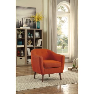 PAGED Polyester Accent Chairs,Arm Chair with Button Tufted and Espresso Finish Legs,Comfy Chairs for Living Room,Bedroom - 1 of 4