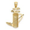 Black Bow Jewelry 14k Yellow Gold and White Rhodium Two Tone Golf Bag and Clubs Pendant - 3 of 4