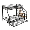 YOOCOZZ Twin Over Full Metal Bunk Bed with Twin Trundle Bed and Storage Stairway - 4 of 4