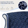 Christopher Knight Home Nathan Velvet Tufted Platform Bed with Wingback Headboard and Nailhead Trim - 4 of 4