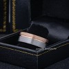 Jewelry Avalanche 8mm Pipe Cut Rose Gold & Gray IP Off Center Groove Tungsten Carbide Mens Wedding Band - 4 of 4