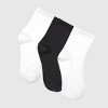 Hanes Women's Moves Premium Seamless Stretch 3pk Mid Crew Socks - White/Black 5-9: Y-Heel Stitching, Arch Support - 4 of 4