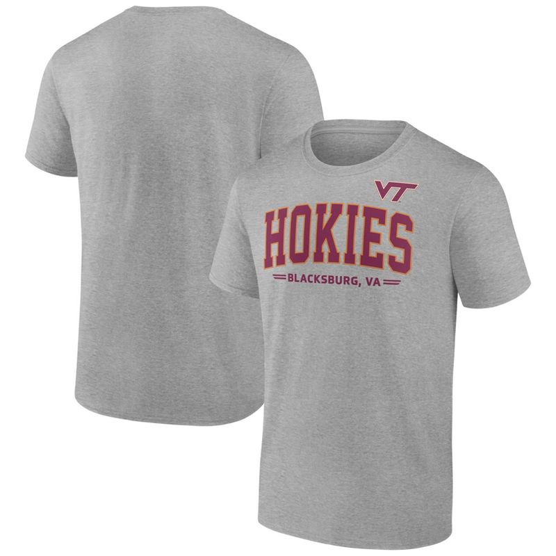 NCAA Virginia Tech Hokies Men&#39;s Gray Bi-Blend T-Shirt, 1 of 4