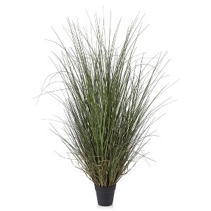 Artificial Onion Grass Potted Plant - Faux Greenery for Indoor Home Decor - Realistic Fake Reeds for Modern Farmhouse - 1 of 4