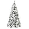Hrinhom 5FT Flocked Christmas Tree,Holiday Artificial Tree with LED Lights - 3 of 4