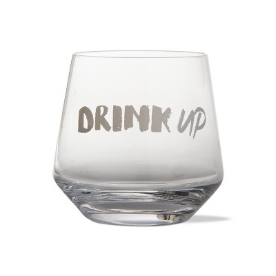 tagltd Drink Up Sentiment Drinkware Barware Clear Glass, 12 oz