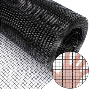Zevemomo 48" x 50' 1/2inch PVC Hardware Cloth Vinyl Coated Chicken Wire Fence Galvanized Welded Mesh Roll for Home Garden Rabbit Cage, Black-PVC - 1 of 4