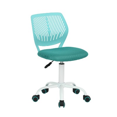 and White Adjustable Height Swivel Rolling Office Chair