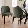 Upholstered Dining Chairs with Linen Blend Fabric and Metal Legs, Modern Armless Side Chairs for Dining Room-Maison Boucle - 2 of 4