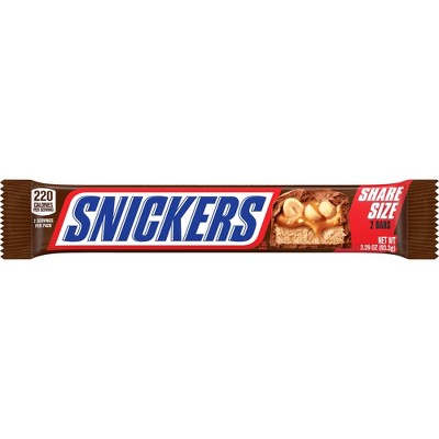 Snickers Milk Chocolate Candy Bar - Share Size Chocolate Bar 3.29oz