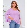 Coolmee Womens Plus Size Tops Ruffle Sleeve Shirts Loose V-Neck Casual Tunic Blouses - 4 of 4