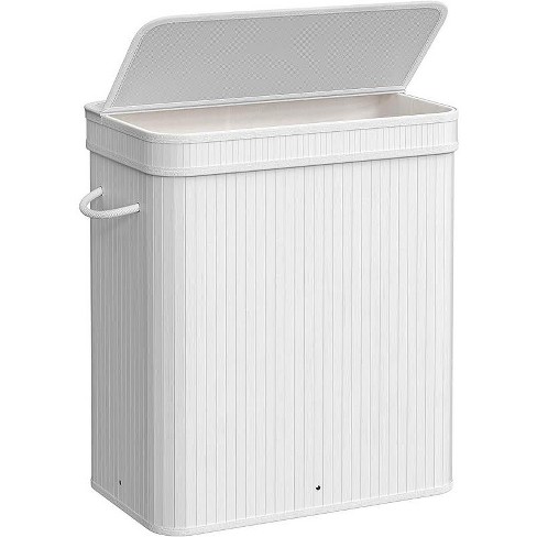 White laundry hamper store with lid