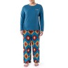 Wrangler Women's and Plus Long Sleeve Top and Flannel Bottom Pajama Set - 4 of 4
