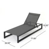 DSVIMOY Outdoor Chaise Lounge with 5-Level Adjustable for Patio, Poolside, Black&Grey, 77"*26.5"*10.5" - 3 of 4