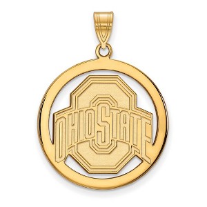 Black Bow Jewelry 14k Yellow Gold Plated Sterling Silver Ohio State Buckeyes NCAA Extra Large Pendant - 1 of 3