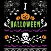 Women's Design By Humans Halloween Lover Ugly Sweater By machmigo Racerback Tank Top - image 2 of 3