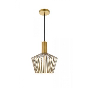 Elegant Lighting Ronnie 1 Light Brass Pendant - 1 of 4