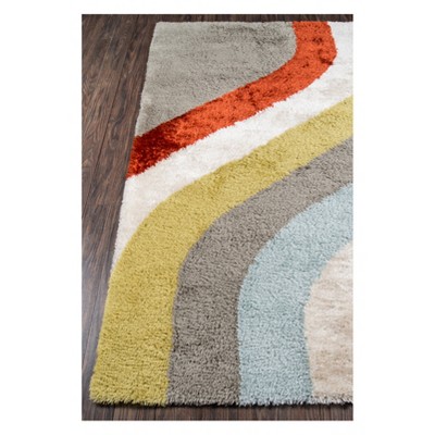 Retro Multicolor Hand-Tufted Shag Runner Rug