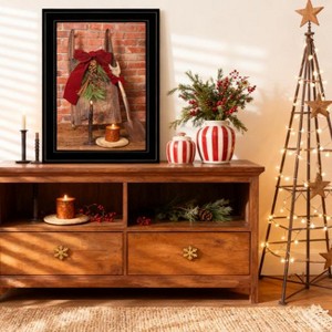 YOOCOZZ  Trendy and Classic Christmas  Framed Wall  Arts - Warm Wall Décor "Let Christmas Live" – Ready-to-Hang Framed Print with Black Frame - 1 of 4