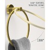 Itopfox 5 Piece Brushed Gold Bathroom Accessories Set SUS304 Stainless Steel Includes 26 Inch Towel Bar 2 Hooks Ring Toilet Paper Holder - 4 of 4