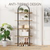 71" Bookshelf 5 Tier Bookcase Arched Display Racks Tall Bookshelf Freestanding Open Storage Shelf - 3 of 4