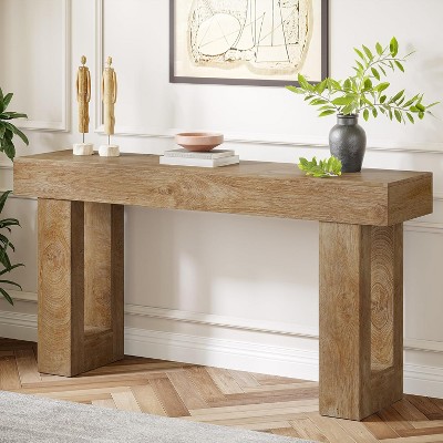 HDZNVF 63 in Farmhouse Console Table, Extra Long Narrow Sofa Table Behind Couch, Wood Entryway Table