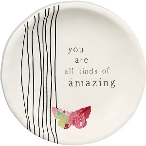 Pavilion Gift Company - You Are All Kinds Of Amazing - 4 Inch Butterfly Keepsake Jewelry Trinket Dish - 1 of 4
