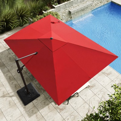 Crestlive Products 9x12FT Cantilever Umbrella Outdoor 360 Degree Rotation Offset Umbrella 6 Heights Adjustable with Base