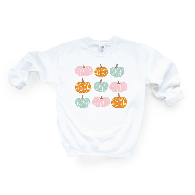 Simply Sage Market Women's Graphic Sweatshirt Floral Pumpkins Chart, 1 of 4