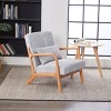 Mid Century Modern Accent Chair, Upholstered Armchair with Rubberwood Frame, Minimalist Lounge Chair for Living Room-3irtyhousy - 2 of 4