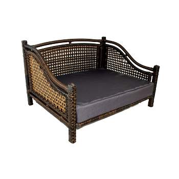 Iconic Pet Beds for Dogs and Cats - Rattan Maharaja Bed - Brown