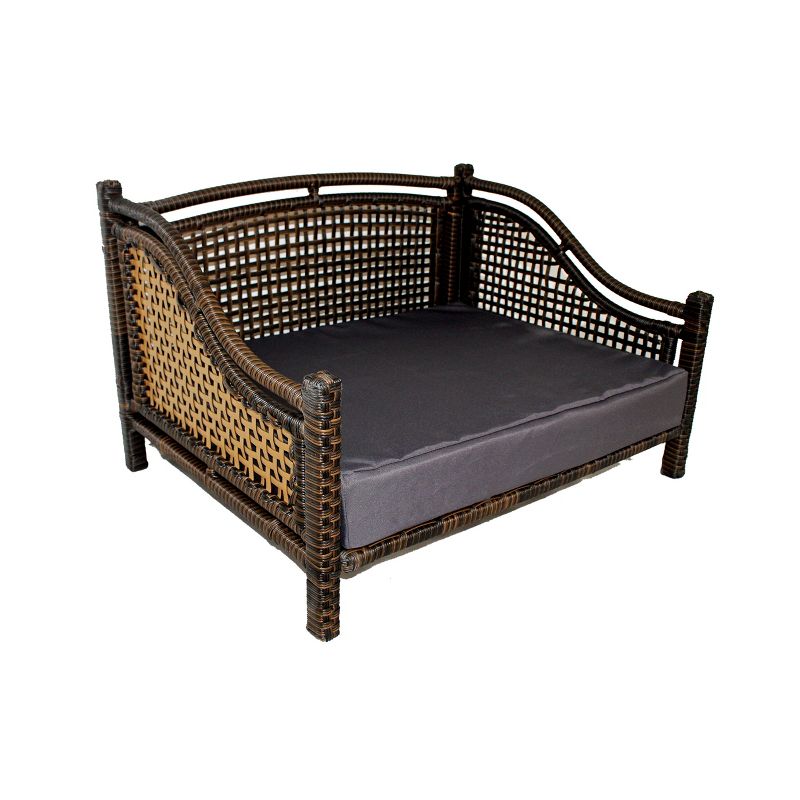 Iconic Pet Beds for Dogs and Cats - Rattan Maharaja Bed - Brown, 1 of 7