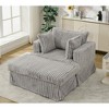 NEW ARRIVED 477 Oversized Corduroy Chaise Longue with Ottoman Deep Seat Reclining Chair Sofa - 4 of 4