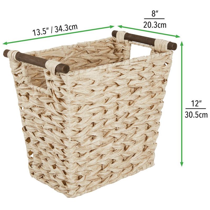 mDesign Woven Plastic Trash Can Wastebasket, Garbage Container Bin, 3 of 4