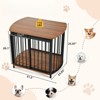 VisioGear Dog Crate for Small and Medium Dogs, Wooden Dog Crate End Table with Double-Doors, Brown, 31.5"*23.03"*25.87" - 3 of 4
