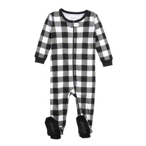 Leveret Cotton Kids Footed Pajamas Buffalo Plaid - Buffalo Check Pajamas - 1 of 3